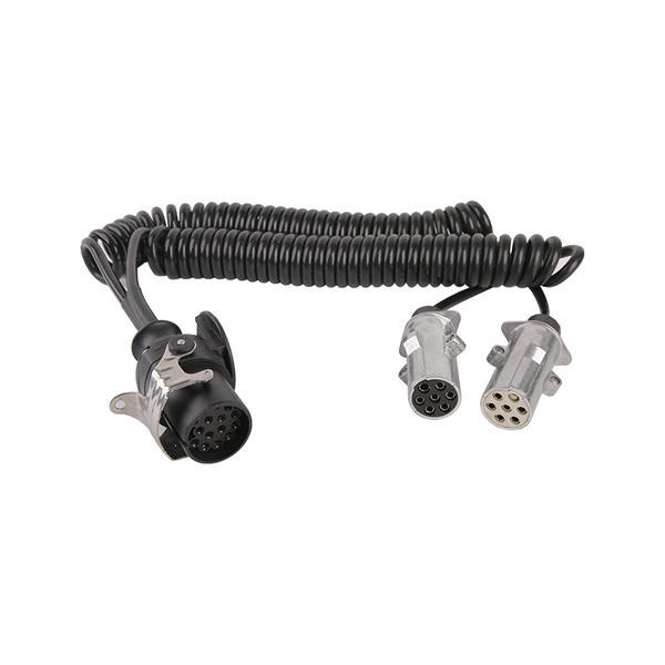 Cuộn dây xoắn ốc 7 cực PU, một là 1 phích cắm 5pin, hai là phích cắm kim loại 7P, chiều dài cáp 1m,2m,3m.... JH047-E