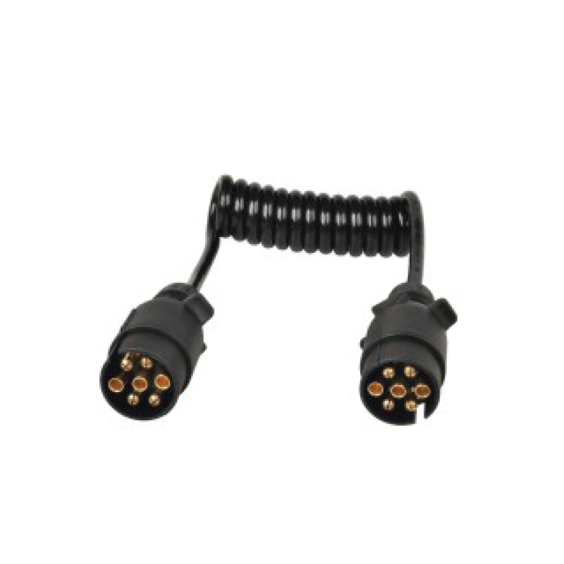 Cuộn dây xoắn ốc PU 7 cực, 2 phích cắm JH014, chiều dài cáp 1m, 2m,3m.....JH021