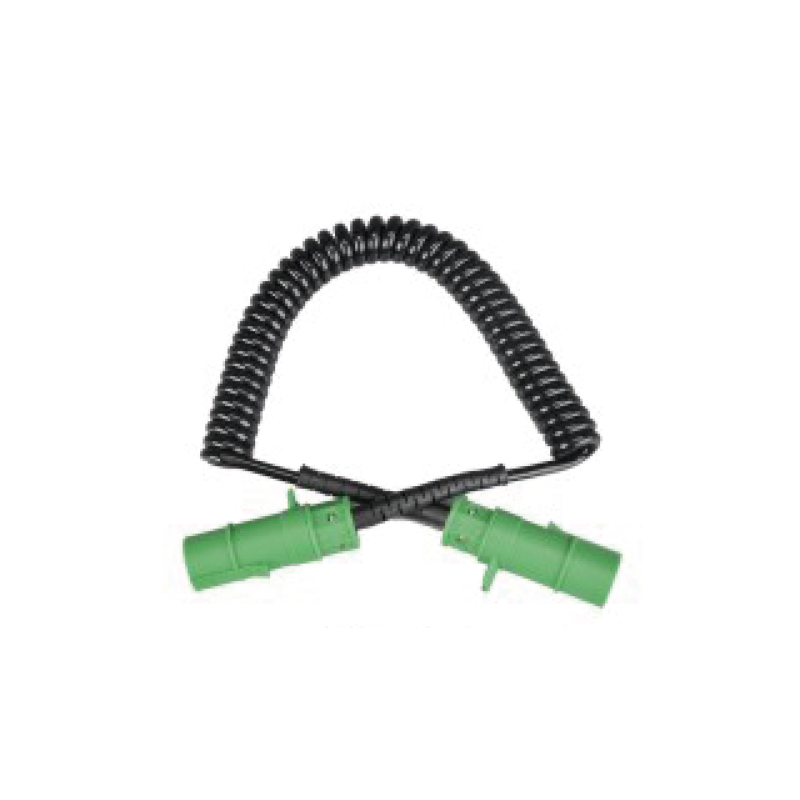Cuộn xoắn ốc PU 7 cực, 2 phích cắm nhựa xanh 24V; chiều dài cáp 1m 2m 3m...... JH082-A