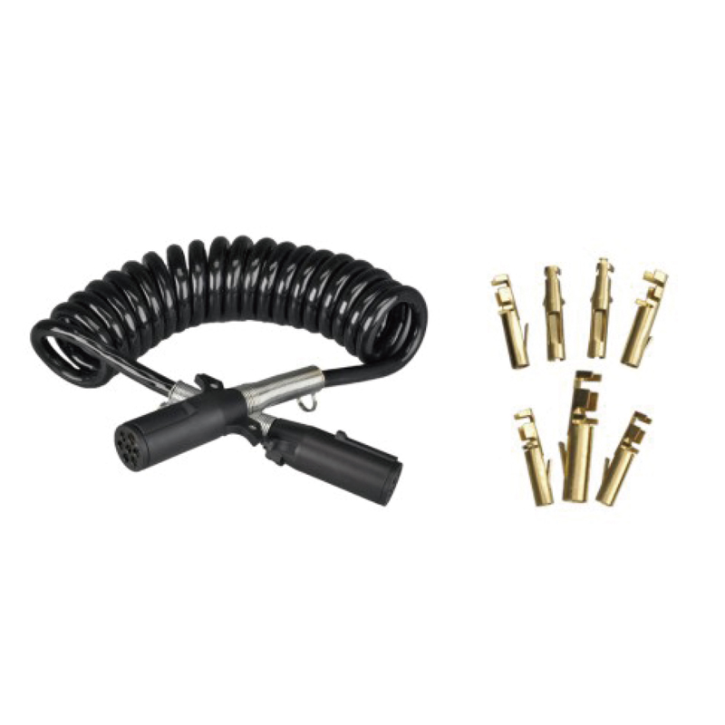 Cuộn dây xoắn ốc màu đen có hai phích cắm nhựa 24V, loại chốt uốn; chiều dài cáp 1 m 2 m 3 m...... JH092-D